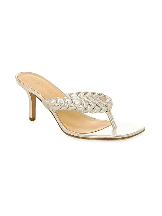 Veronica Beard Marissa Braided Metallic Leather Thong Sandals 4 Veronica Beard Marissa Braided Metallic Leather Thong Sandals - Image 2