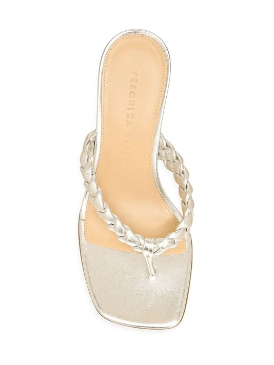 Veronica Beard Marissa Braided Metallic Leather Thong Sandals 7 Veronica Beard Marissa Braided Metallic Leather Thong Sandals - Image 5