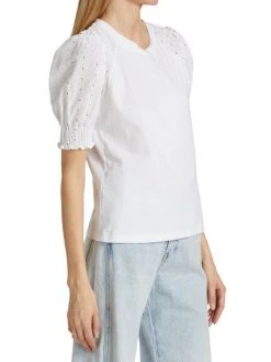 Veronica Beard Marcia Eyelet-Embroidered Puff-Sleeve T-Shirt 12 Veronica Beard Marcia Eyelet-Embroidered Puff-Sleeve T-Shirt -Veronica Beard shop unnamed file 2369