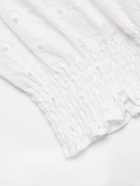 Veronica Beard Marcia Eyelet-Embroidered Puff-Sleeve T-Shirt 9 Veronica Beard Marcia Eyelet-Embroidered Puff-Sleeve T-Shirt - Image 7