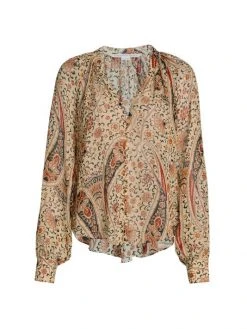Veronica Beard Marion Paisley Silk Top
