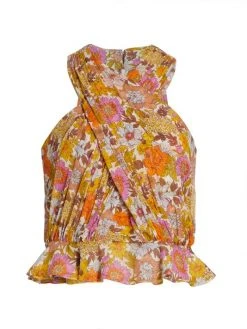 Veronica Beard Kailani Floral Peplum Tank