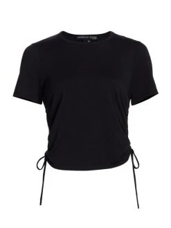 Veronica Beard Tazi Drawstring T-Shirt Black