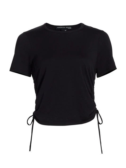 Veronica Beard Tazi Drawstring T-Shirt Black 5 Veronica Beard Tazi Drawstring T-Shirt Black - Image 3