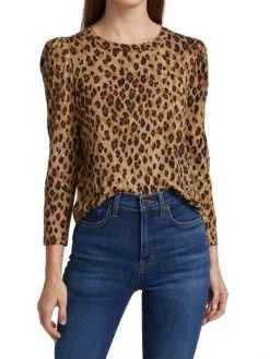 Veronica Beard Porter Leopard-Print Cotton Tee -Veronica Beard shop unnamed file 2493