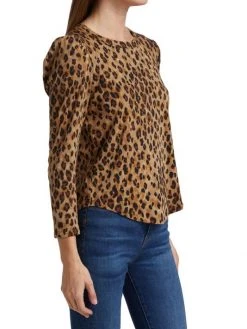 Veronica Beard Porter Leopard-Print Cotton Tee -Veronica Beard shop unnamed file 2494