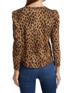 Veronica Beard Porter Leopard-Print Cotton Tee -Veronica Beard shop unnamed file 2495