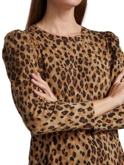 Veronica Beard Porter Leopard-Print Cotton Tee -Veronica Beard shop unnamed file 2496