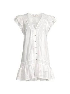Veronica Beard Lorraine Eyelet Cotton Mini Dress White 5 Veronica Beard Lorraine Eyelet Cotton Mini Dress White -Veronica Beard shop unnamed file 2518