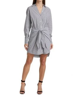 Veronica Beard Roanoke Cotton-Blend Striped Shirtdress Charcoal White 7 Veronica Beard Roanoke Cotton-Blend Striped Shirtdress Charcoal White -Veronica Beard shop unnamed file 2525