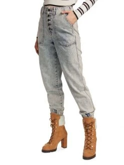 Veronica Beard Acid-Wash Mid-Rise Jogger Jeans -Veronica Beard shop unnamed file 2577