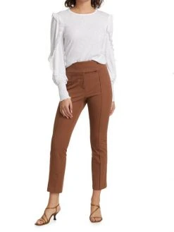Veronica Beard Jupiter Cotton-Blend Cropped Pants Black -Veronica Beard shop unnamed file 2596