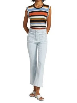 Veronica Beard Carson High-Rise Stretch Kick-Flare Ankle Jeans -Veronica Beard shop unnamed file 2615