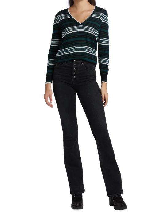 Veronica Beard Rosalin Striped V-Neck Sweater 4 Veronica Beard Rosalin Striped V-Neck Sweater - Image 2