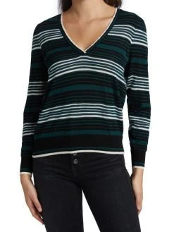 Veronica Beard Rosalin Striped V-Neck Sweater 11 Veronica Beard Rosalin Striped V-Neck Sweater -Veronica Beard shop unnamed file 2642