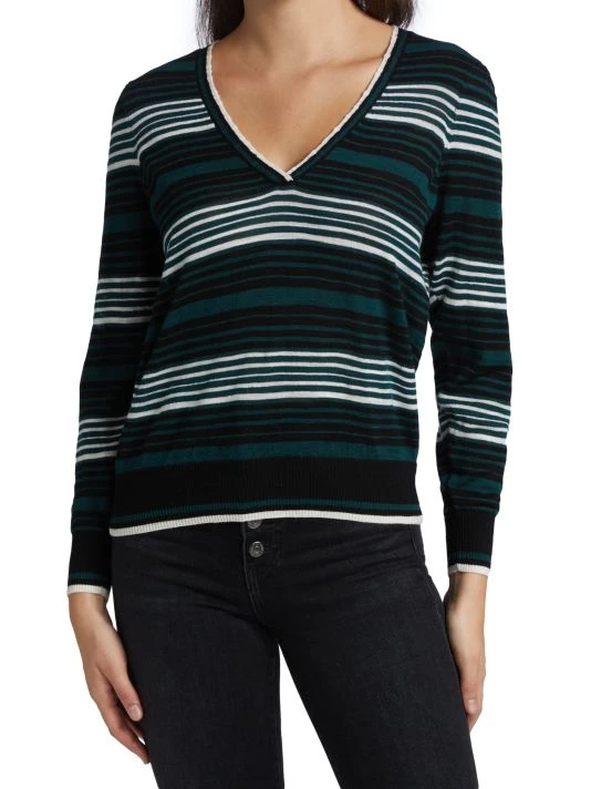 Veronica Beard Rosalin Striped V-Neck Sweater 5 Veronica Beard Rosalin Striped V-Neck Sweater - Image 3