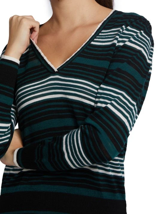 Veronica Beard Rosalin Striped V-Neck Sweater 8 Veronica Beard Rosalin Striped V-Neck Sweater - Image 6