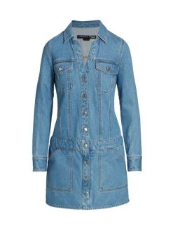 Veronica Beard Cicely Drop-Waist Denim Dress