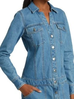 Veronica Beard Cicely Drop-Waist Denim Dress -Veronica Beard shop unnamed file 2695
