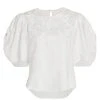 Veronica Beard Kamryn Floral Embroidered Top White