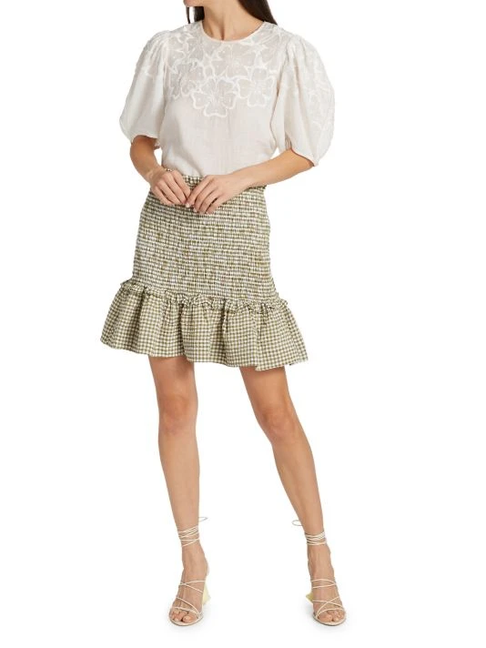 Veronica Beard Kamryn Floral Embroidered Top White 4 Veronica Beard Kamryn Floral Embroidered Top White - Image 2