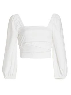 Veronica Beard Kayla Puff-Sleeve Top