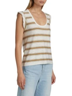 Veronica Beard Arion Stripe Cotton Muscle Tee -Veronica Beard shop unnamed file 2734