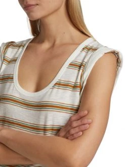 Veronica Beard Arion Stripe Cotton Muscle Tee -Veronica Beard shop unnamed file 2736