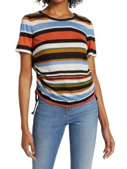 Veronica Beard Tazi Striped Linen T-Shirt -Veronica Beard shop unnamed file 2740