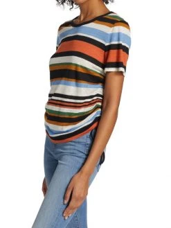 Veronica Beard Tazi Striped Linen T-Shirt -Veronica Beard shop unnamed file 2741
