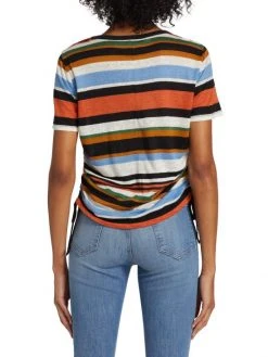Veronica Beard Tazi Striped Linen T-Shirt -Veronica Beard shop unnamed file 2742