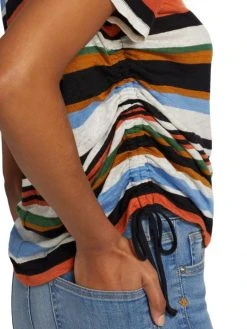 Veronica Beard Tazi Striped Linen T-Shirt -Veronica Beard shop unnamed file 2743