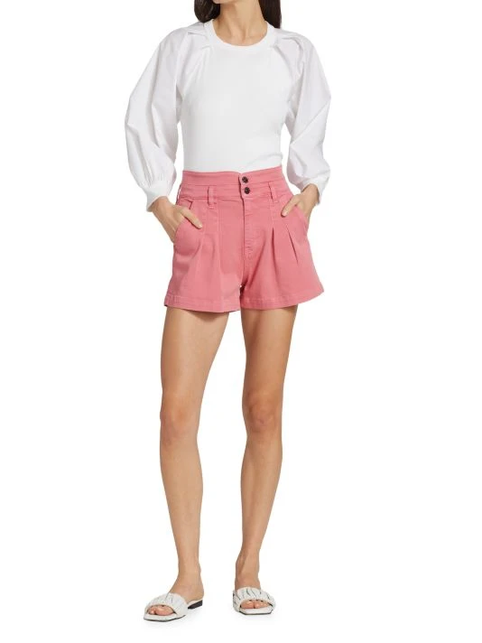 Veronica Beard Jaylen Pleated Denim Shorts 4 Veronica Beard Jaylen Pleated Denim Shorts - Image 2