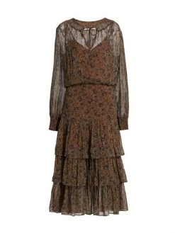 Veronica Beard Tunis Tiered Paisley-Print Dress