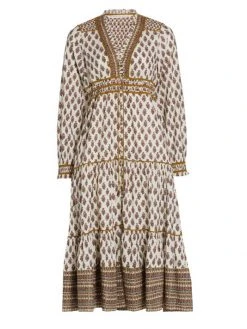 Veronica Beard Alessandra Printed V-Neck Dress