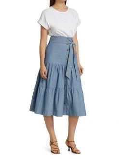 Veronica Beard Emmitt Mixed-Media Midi Dress -Veronica Beard shop unnamed file 2822