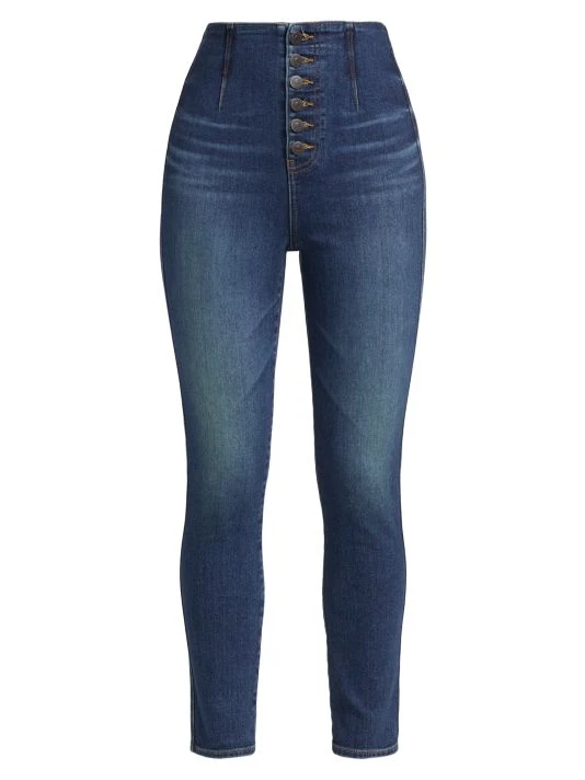 Veronica Beard Stratton High-Rise Button-Fly Skinny Jeans 3 Veronica Beard Stratton High-Rise Button-Fly Skinny Jeans