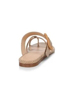 Veronica Beard Salva Raffia Buckle Snakeskin-Embossed Leather Flat Sandals -Veronica Beard shop unnamed file 2869
