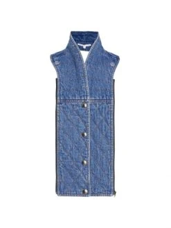 Veronica Beard Donahue Quilted Denim Dickey
