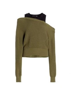 Veronica Beard Prescott Asymmetric Cotton Knit Sweater