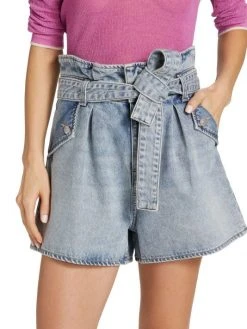 Veronica Beard Nori Denim Paperbag Shorts -Veronica Beard shop unnamed file 388