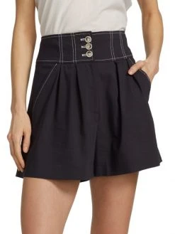 Veronica Beard Alicia High-Waisted Shorts -Veronica Beard shop unnamed file 414