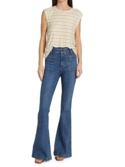 Veronica Beard Sheridan High-Rise Stretch Bell-Bottom Jeans -Veronica Beard shop unnamed file 420