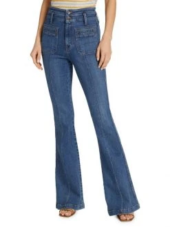 Veronica Beard Sheridan High-Rise Stretch Bell-Bottom Jeans -Veronica Beard shop unnamed file 421