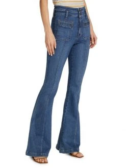 Veronica Beard Sheridan High-Rise Stretch Bell-Bottom Jeans -Veronica Beard shop unnamed file 422
