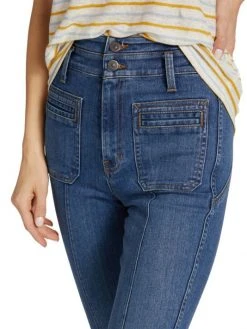 Veronica Beard Sheridan High-Rise Stretch Bell-Bottom Jeans -Veronica Beard shop unnamed file 424