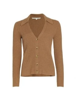 Veronica Beard Lazana Ribbed Cashmere Cardigan