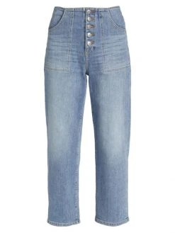 Veronica Beard Crosbie Cropped Wide-Leg Jeans