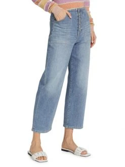 Veronica Beard Crosbie Cropped Wide-Leg Jeans -Veronica Beard shop unnamed file 443