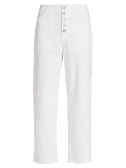 Veronica Beard Crosbie High-Rise Stretch Wide Crop Jeans